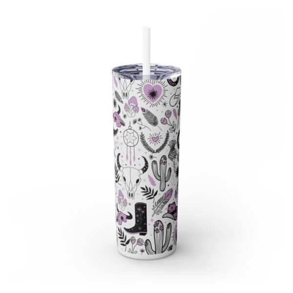 Western Boho Chic 20oz Skinny Tumbler with Straw – Western Style Design - Image 6